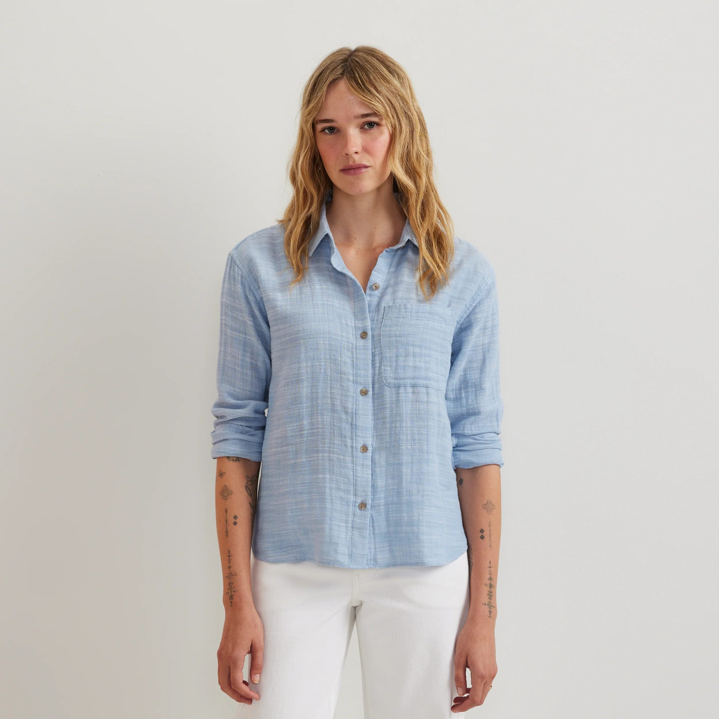 Women's Cotton Slub Long-Sleeve Shirt - Image 3